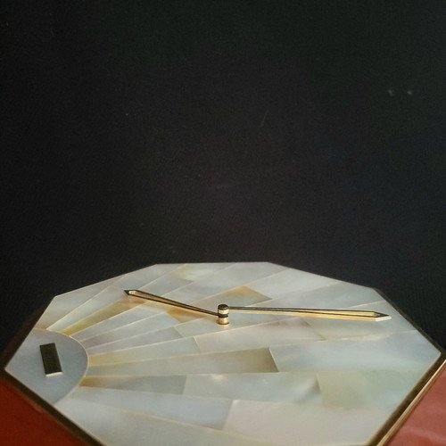 Cartier Clock in Bloodstone, Mother-of-Pearl, Gilt Brass, art déco style