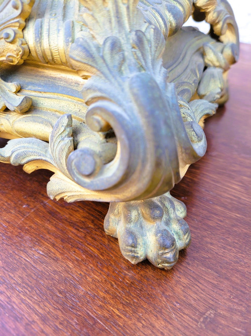 3 Piece Gilded Bronze Set, Napoleon III, 19th Century