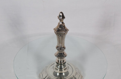 Pair of candlesticks with silver-plated metal centerpiece, early 20th century