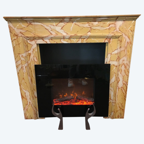 19th century decorative wooden fireplace