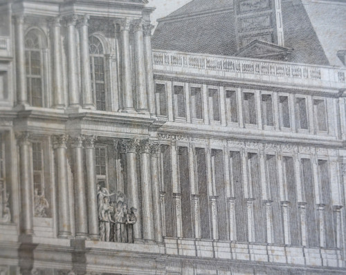 Grande incisione napoleonica: recensione del Generale Bonaparte 1° Console alle Tuileries, Vernet Isabey