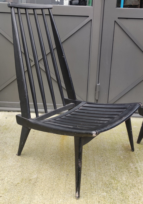 Coppia di Sedie Basse Sedie Basse/Poltrone dal Design Scandinavo