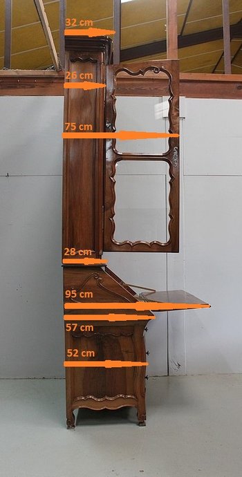 Scriban - Port Library, in Solid Walnut, Two Bodies - Eighteenth