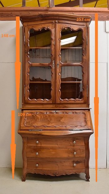 Scriban - Port Library, in Solid Walnut, Two Bodies - Eighteenth