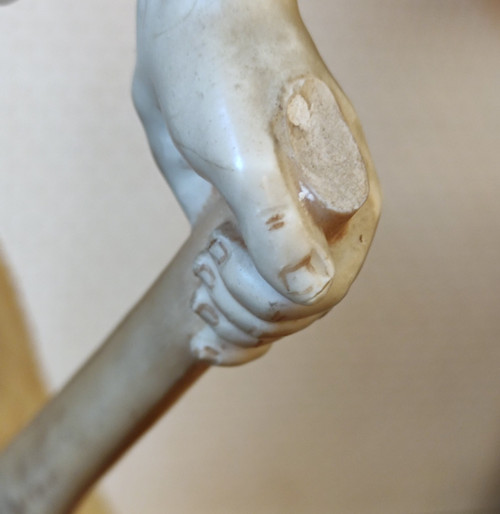 Ancienne Grande Figurine  Le jeune pêcheur  Porcelaine Royal Dux Bohemia