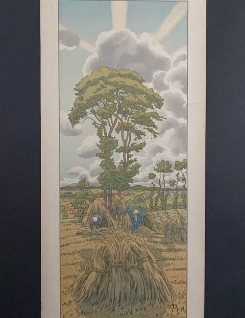 Lithographie par Henri Rivière L'Orage qui monte - La Féérie des Heures