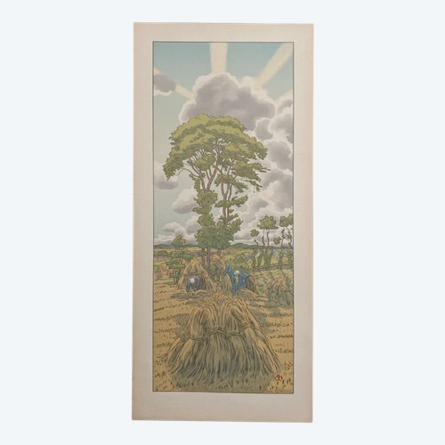 Lithographie par Henri Rivière L'Orage qui monte - La Féérie des Heures