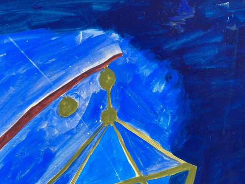 Watercolor and gouache on paper by M. Le Petit marine décor art naïf 1960