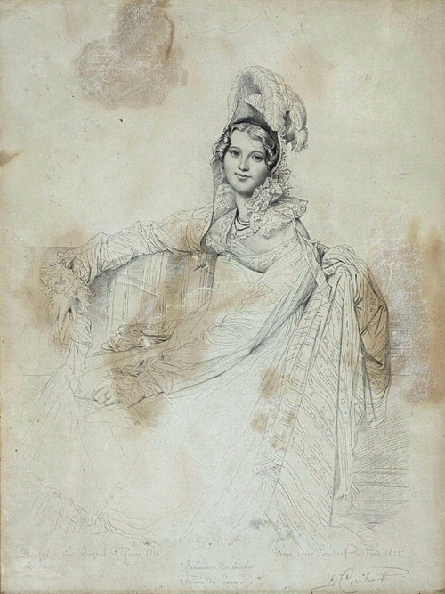 Gravure Jean Coraboeuf Madame Destouches dessinée par Ingres