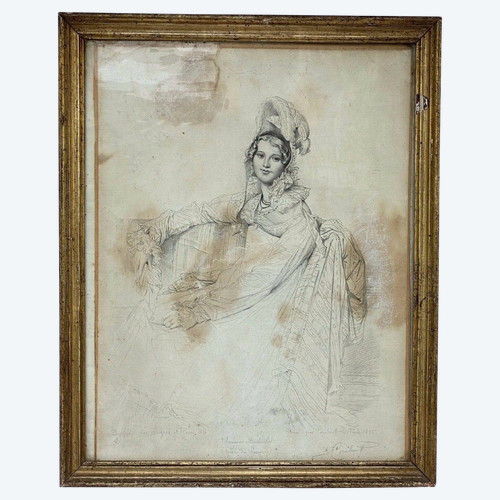 Gravure Jean Coraboeuf Madame Destouches dessinée par Ingres