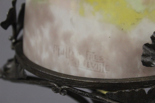 Art-Deco-Lampe aus der Zeit, signiert von Müller, ca. 1930