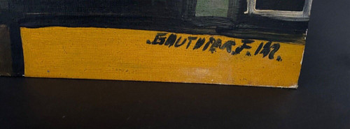 Oil on cardboard by J. Gauthier modern composition