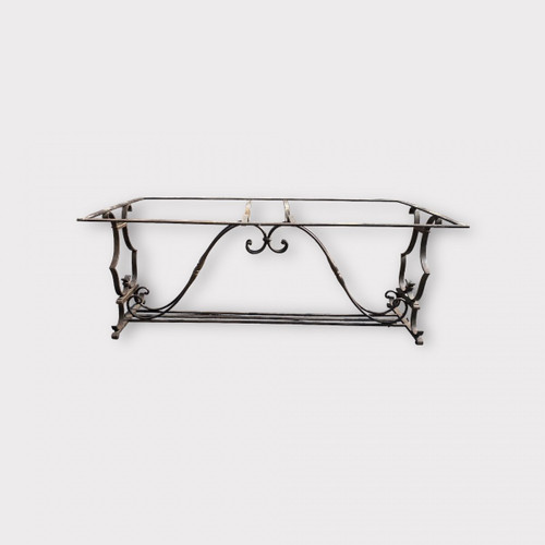 Dining Table / Console Wrought Iron Frame, Marble Top Circa 1930/40