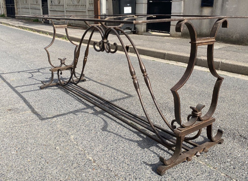 Dining Table / Console Wrought Iron Frame, Marble Top Circa 1930/40