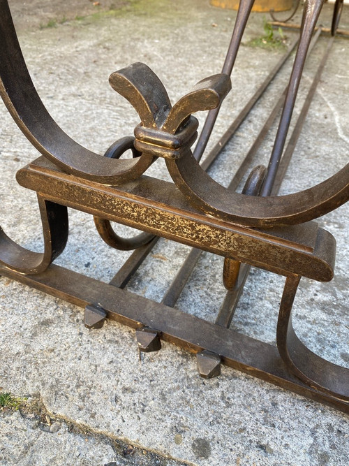 Dining Table / Console Wrought Iron Frame, Marble Top Circa 1930/40