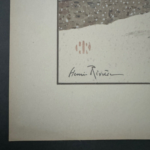 Litografia di Henri Rivière La Neige