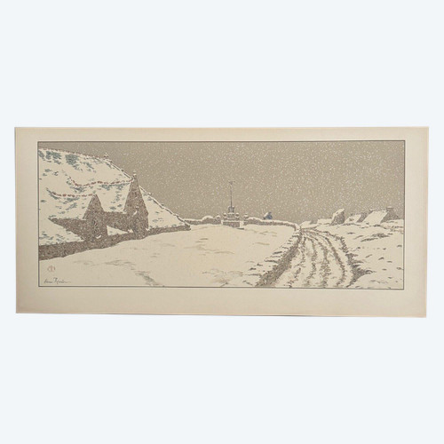 Litografia di Henri Rivière La Neige