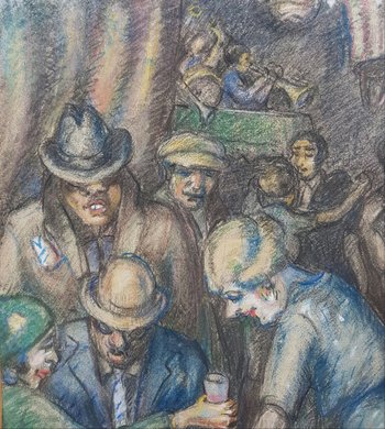 Georges POMERAT - Scène de cabaret à Marseille dans les années 1920