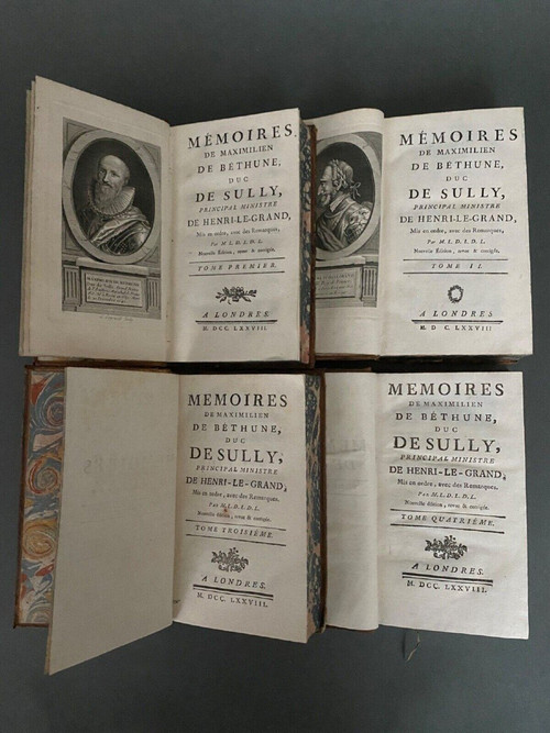 8 tomes Mémoires de Maximilien de Béthune Duc  de Sully 1778