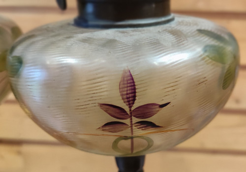 Paire d Anciennes Lampes à Pétrole  régule et marbre  Signées Auguste Moreau