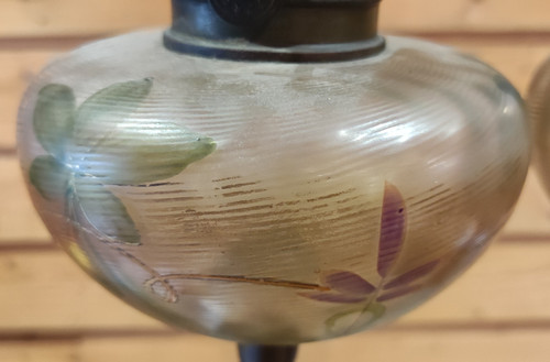Paire d Anciennes Lampes à Pétrole  régule et marbre  Signées Auguste Moreau