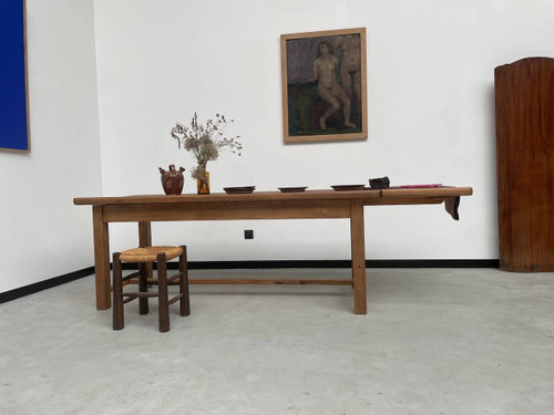 Table en pin massif avec sa rallonge, années 50