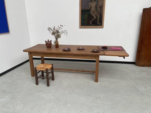 Table en pin massif avec sa rallonge, années 50