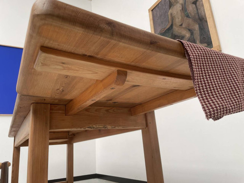 Table en pin massif avec sa rallonge, années 50