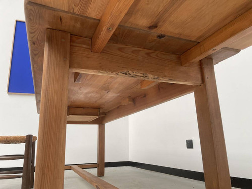 Table en pin massif avec sa rallonge, années 50