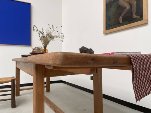 Table en pin massif avec sa rallonge, années 50