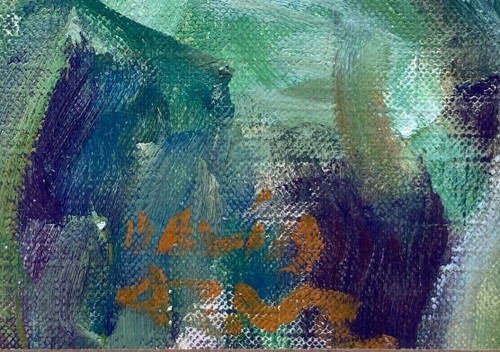 Oil on canvas signed David Arué impressionist landscape