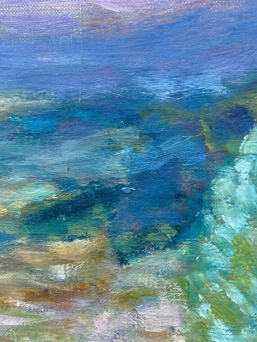Oil on canvas signed David Arué impressionist landscape