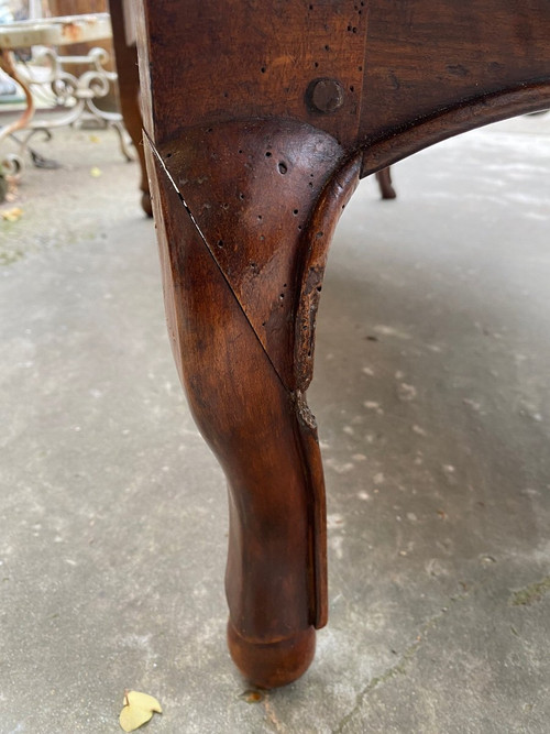Provenzalische Sauteuse-Kommode aus dem 18. Jahrhundert, Louis XV, mit farbigem Marmorboden
