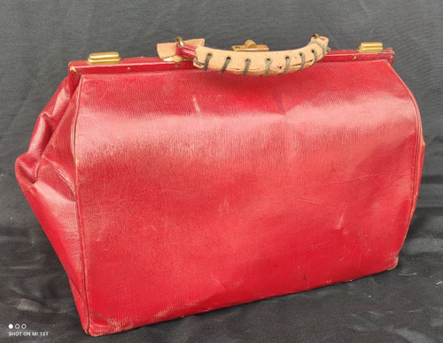 Vecchia borsa da toilette da viaggio con monogramma del marchio MH Old England