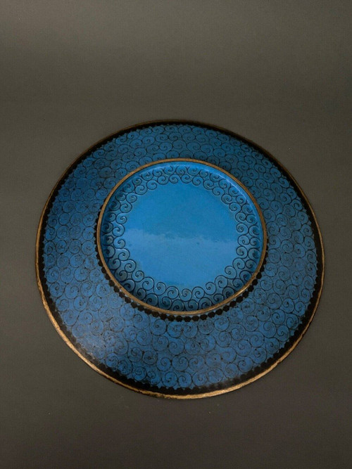 Piatto in smalto cloisonne XIX secolo Giappone Cina