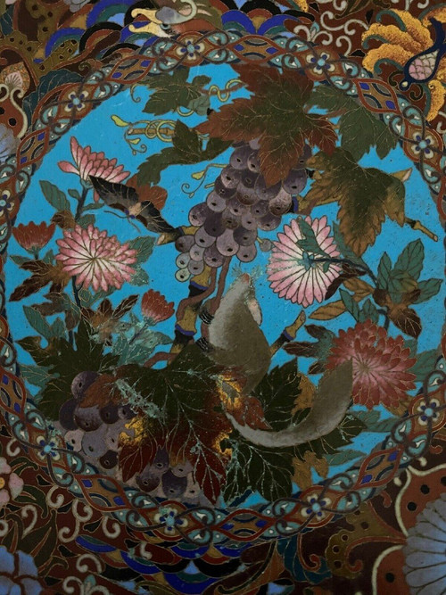 Piatto in smalto cloisonne XIX secolo Giappone Cina