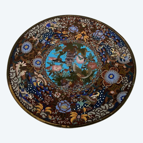 Piatto in smalto cloisonne XIX secolo Giappone Cina