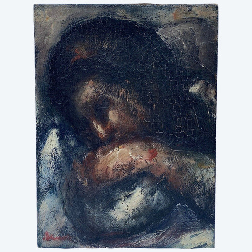 Öl auf Leinwand, charakteristisches rotes Profil der Liebe zum Putto, 17. Jahrhundert