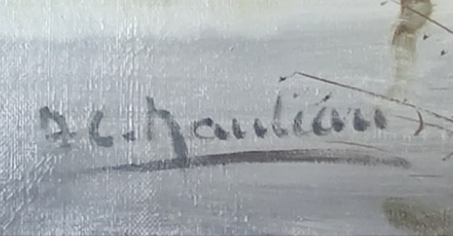Alte Malerei André Charles Nauleau Malschule von St. Jean de Monts.Vendée
