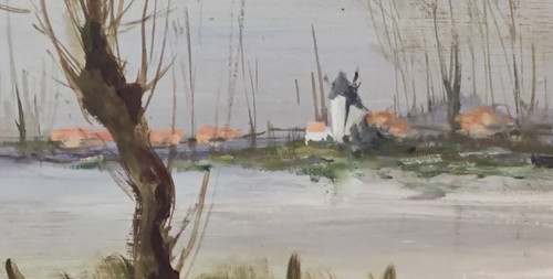 Alte Malerei André Charles Nauleau Malschule von St. Jean de Monts.Vendée