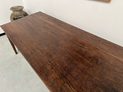 Großer Schreibtisch aus den 1940er Jahren aus massiver Eiche