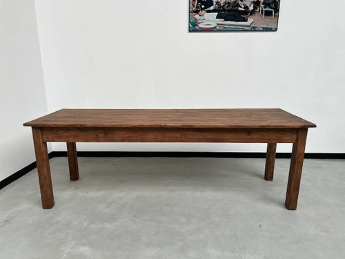 Table de ferme en pin 223 cm, années 70