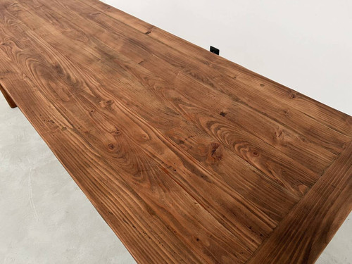 Table de ferme en pin 223 cm, années 70