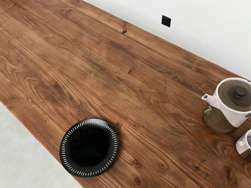 Table de ferme en pin 223 cm, années 70