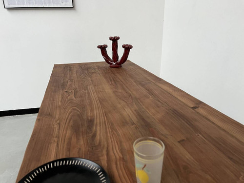 Table de ferme en pin 223 cm, années 70