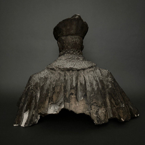Scultura in gesso di Charles Filleul busto di un uomo rinascimentale
