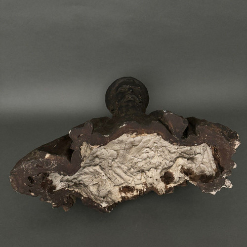 Scultura in gesso di Charles Filleul busto di un uomo rinascimentale