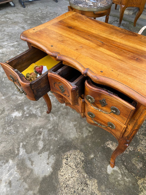 Commode rustique De Style Louis XV En Noyer Massif, Vallée Du Rhône, XXème Siècle