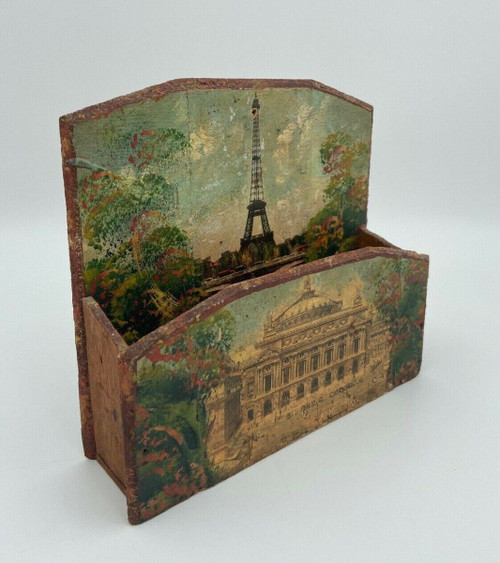 Mail carrier Eiffel Tower and Opera monuments of Paris early 20th century painting