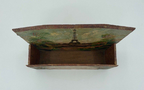 Mail carrier Eiffel Tower and Opera monuments of Paris early 20th century painting